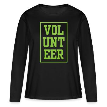 Volontariat volontaire - T-shirt manches longues Premium bio Femme - noir - Devant - Julia (174cm)