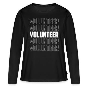 Volontariat volontaire - T-shirt manches longues Premium bio Femme - noir - Devant - Julia (174cm)