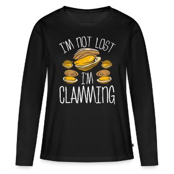 Clam Im not lost Im clamming Clam DigggerClam Im n - Women's Premium Organic Long Sleeve Shirt - black - Front - Julia (174cm)