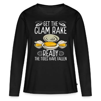 Palourde Préparez le râteau à palourdes Digger Clamming - T-shirt manches longues Premium bio Femme - noir - Devant - Julia (174cm)