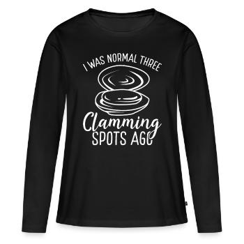 Clam normal three Clamming Spots ago Clam Digger - Women's Premium Organic Long Sleeve Shirt - black - Front - Julia (174cm)
