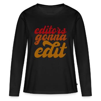 Les éditeurs vont modifier - T-shirt manches longues Premium bio Femme - noir - Devant - Julia (174cm)