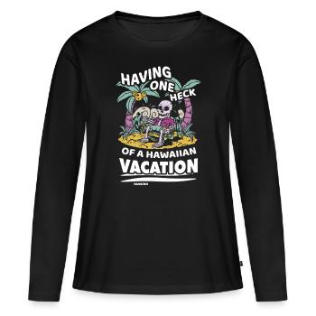 Hawaï - T-shirt manches longues Premium bio Femme - noir - Devant - Julia (174cm)