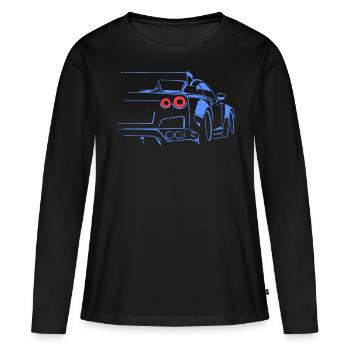 course de voiture tuning - T-shirt manches longues Premium bio Femme - noir - Devant - Julia (174cm)