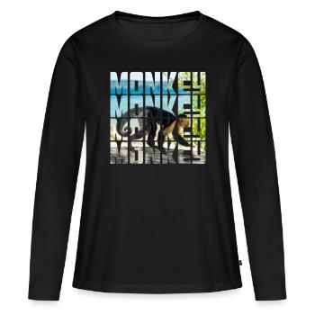 Singe - T-shirt manches longues Premium bio Femme - noir - Devant - Julia (174cm)