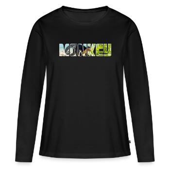 Singe - T-shirt manches longues Premium bio Femme - noir - Devant - Julia (174cm)