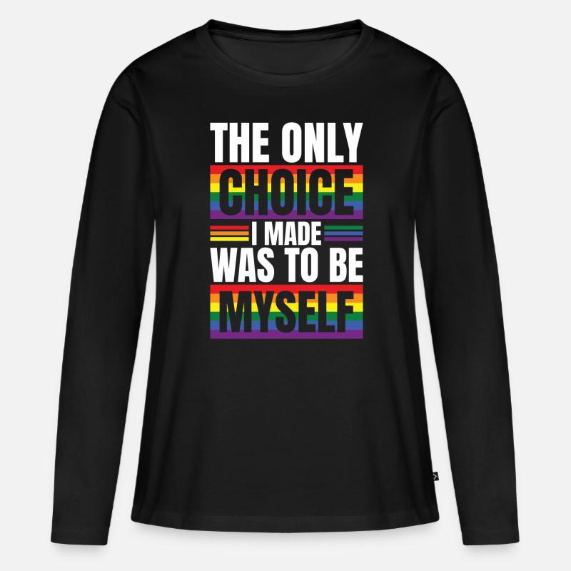 LGBT Human Mensch Regenbogen Geschenkidee - Frauen Premium Bio Langarmshirt - Schwarz