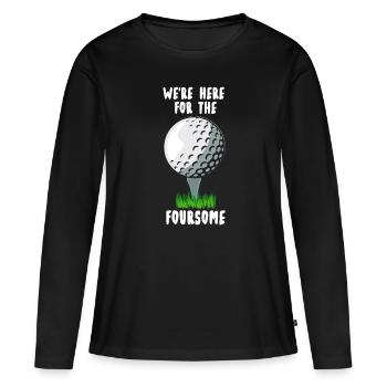 Golf Golf Golfeur Drôle - T-shirt manches longues Premium bio Femme - noir - Devant - Julia (174cm)