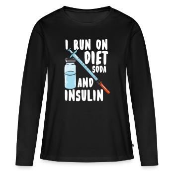 Diabetes insulin diabetics - Women's Premium Organic Long Sleeve Shirt - black - Front - Julia (174cm)