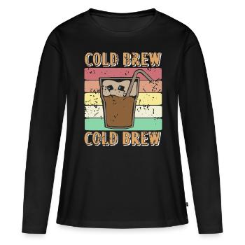 Iced Coffee - Cold Brew - Women's Premium Organic Long Sleeve Shirt - black - Front - Julia (174cm)