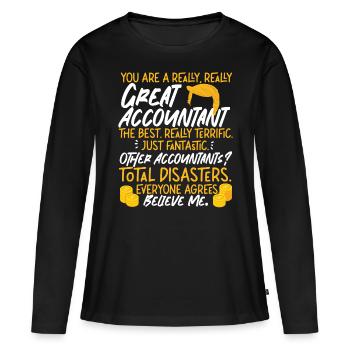 Comptable Comptable Comptable - T-shirt manches longues Premium bio Femme - noir - Devant - Julia (174cm)