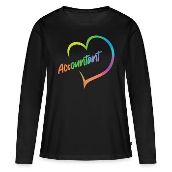 Comptable Comptable Comptable - T-shirt manches longues Premium bio Femme - noir - Devant - Julia (174cm)
