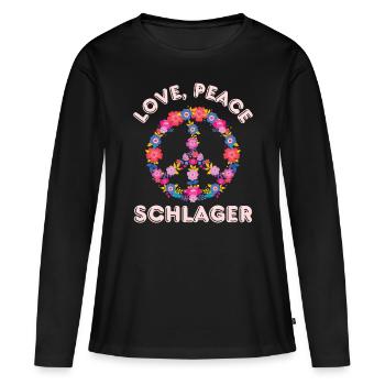 Fête de musique folklorique, Festival de village Love Peace Schlager - T-shirt manches longues Premium bio Femme - noir - Devant - Julia (174cm)