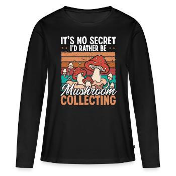 Mushroom Collecting Its no Secret Mushroom ShroomM - T-shirt manches longues Premium bio Femme - noir - Devant - Julia (174cm)