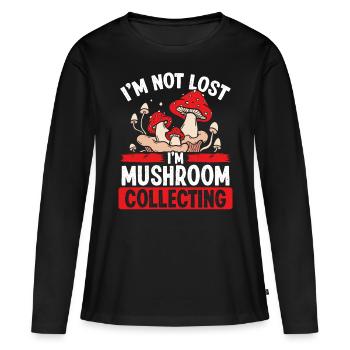 Shroom Im not lost Im Mushroom CollectingShroom Im - Women's Premium Organic Long Sleeve Shirt - black - Front - Julia (174cm)