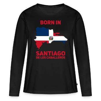République dominicaine - T-shirt manches longues Premium bio Femme - noir - Devant - Julia (174cm)