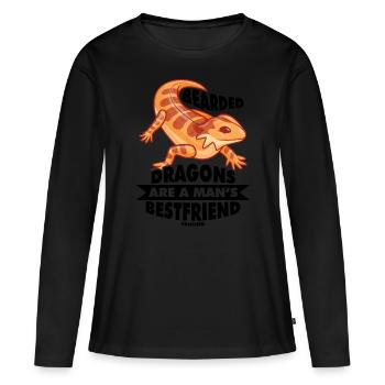 Dragon barbu Australie Terrarium Reptile - T-shirt manches longues Premium bio Femme - noir - Devant - Julia (174cm)
