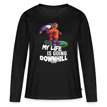 Snowboardurlaub Winterurlaub Berge - Frauen Premium Bio Langarmshirt - Schwarz - Vorne - Julia (174cm)