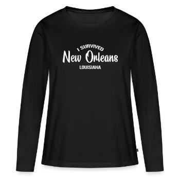 J’ai supervisé le déménagement de la Nouvelle-Orléans de la Louisiane - T-shirt manches longues Premium bio Femme - noir - Devant - Julia (174cm)