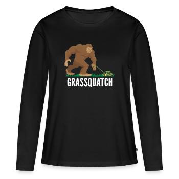 Grassquatch Bigfoot Grass Sasquatch Lawn Care Ra - T-shirt manches longues Premium bio Femme - noir - Devant - Julia (174cm)