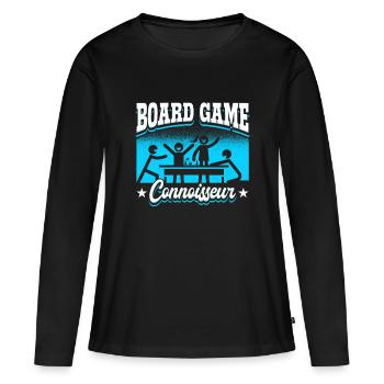 Jeu de société Connaisseur Passionné de jeux de nuit Plateau - T-shirt manches longues Premium bio Femme - noir - Devant - Julia (174cm)