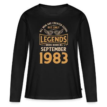 40th birthday The legends were born in September 19 - Women's Premium Organic Long Sleeve Shirt - black - Front - Julia (174cm)