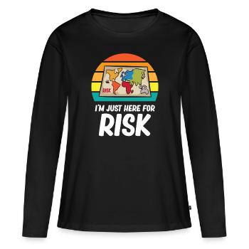 Risk - I'm just here for risk - Women's Premium Organic Long Sleeve Shirt - black - Front - Julia (174cm)