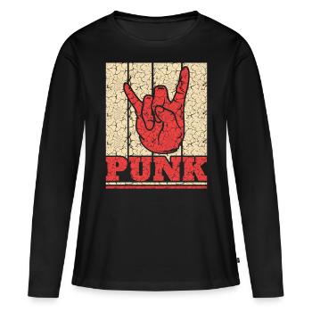 Punk Rock Pogo Anarchie Punks Punk Rocker Punk - T-shirt manches longues Premium bio Femme - noir - Devant - Julia (174cm)