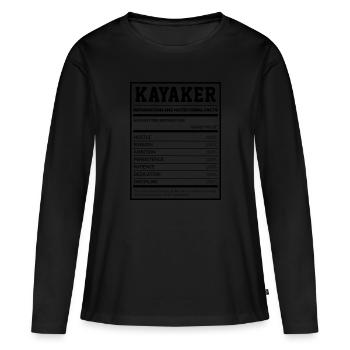 Kayaker Information And Nutritional Facts Canoe Ka - Frauen Premium Bio Langarmshirt - Schwarz - Vorne - Julia (174cm)
