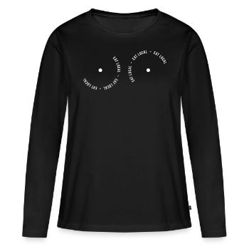 Mother Humor - Eat local, perfect for moms - Women's Premium Organic Long Sleeve Shirt - black - Front - Julia (174cm)