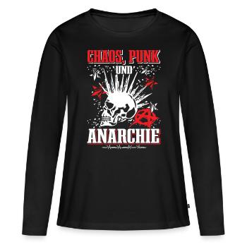 Punk Rock Pogo Anarchie Punks Punk Rocker Punk - T-shirt manches longues Premium bio Femme - noir - Devant - Julia (174cm)