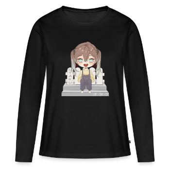 Otaku Anime Fille - T-shirt manches longues Premium bio Femme - noir - Devant - Julia (174cm)