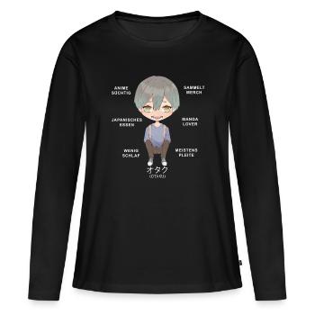Otaku Anime Garçon - T-shirt manches longues Premium bio Femme - noir - Devant - Julia (174cm)