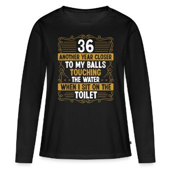 36 ans idée drôle pour hommes sarcasme humour - T-shirt manches longues Premium bio Femme - noir - Devant - Julia (174cm)