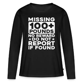100+ livres manquantes, pas de récompense, ne pas signaler - T-shirt manches longues Premium bio Femme - noir - Devant - Julia (174cm)