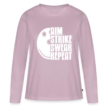 Aim strinke swear repeat - Women's Premium Organic Long Sleeve Shirt - dusky pink - Front - Julia (174cm)