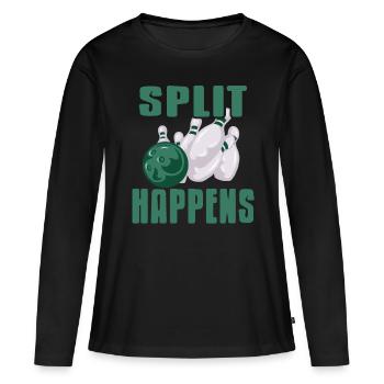Split Happens - Women's Premium Organic Long Sleeve Shirt - black - Front - Julia (174cm)