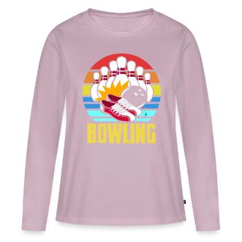 Bowling Kugel Team - Frauen Premium Bio Langarmshirt - Altrosa - Vorne - Julia (174cm)
