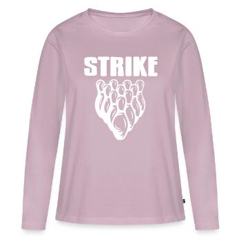 Bowling kegel Team - Frauen Premium Bio Langarmshirt - Altrosa - Vorne - Julia (174cm)