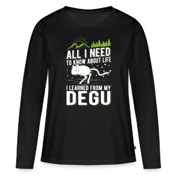 Degu propriétaire arbuste forêt de rats degu - T-shirt manches longues Premium bio Femme - noir - Devant - Julia (174cm)