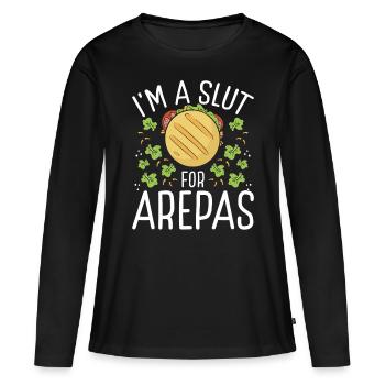Arepa Lover Food Cuisine hispanique traditionnelle - T-shirt manches longues Premium bio Femme - noir - Devant - Julia (174cm)