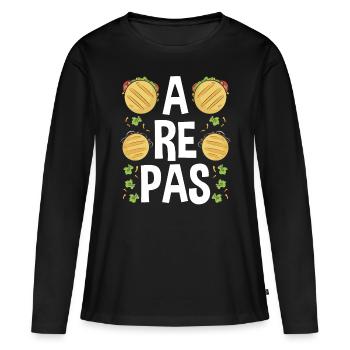 Arepas Lover Hispanic Heritage Month Food - Women's Premium Organic Long Sleeve Shirt - black - Front - Julia (174cm)