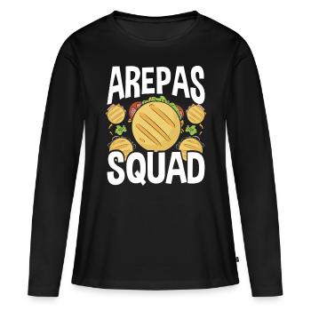 Arepas Squad Lover Hispanic Heritage Month Food - Women's Premium Organic Long Sleeve Shirt - black - Front - Julia (174cm)