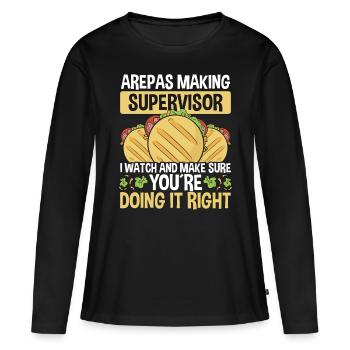 Arepas Making Supervisor Hispanic Heritage Month - Women's Premium Organic Long Sleeve Shirt - black - Front - Julia (174cm)
