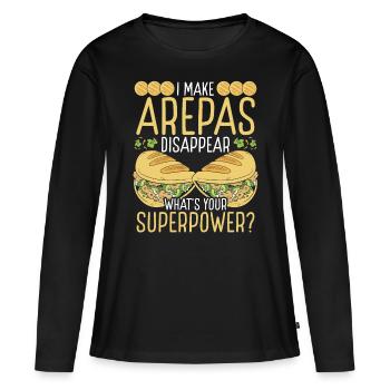 Arepas Lover Make Arepa Hispanic Heritage Month - Women's Premium Organic Long Sleeve Shirt - black - Front - Julia (174cm)