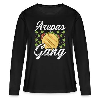 Arepas Gang Lover Hispanic Heritage Month Food - Women's Premium Organic Long Sleeve Shirt - black - Front - Julia (174cm)