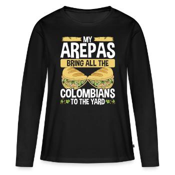 Arepas Lover Cuisine traditionnelle Hisapnic Heritage - T-shirt manches longues Premium bio Femme - noir - Devant - Julia (174cm)