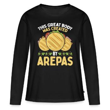 Traditional Food Body created by Arepas Lover - Women's Premium Organic Long Sleeve Shirt - black - Front - Julia (174cm)
