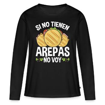 Arepas Lover Venezuela Food Traditional Hispanic - Frauen Premium Bio Langarmshirt - Schwarz - Vorne - Julia (174cm)