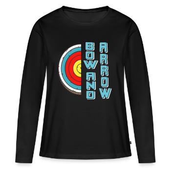 Arc et flèche - T-shirt manches longues Premium bio Femme - noir - Devant - Julia (174cm)